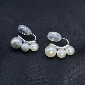 TEMU 섹시한 기질 세 구슬 줄 이어 클립 귀걸이 바 데이트 장식 귀 액세서리 클립온 착용 피어싱 불필요|피어싱