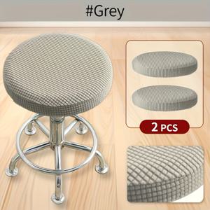 TEMU 2개 세트 라운드 바 스툴 & 카운터 높이 의자 커버 - 부드러운 파스텔 컬러 (베이지, 그레이, 핑크, 오렌지, 레드, 그린, 블루, 터키즈, 브라운, 블랙, 화이트, 네이비) - 기계 세탁 또는 손 세탁 가능, 일체형 디자인과 탄성 밴드 & 버튼 클로저, 주방, 다이닝, 홈 데코용 내구성 있는 원단 - 표준 바 스툴 호환