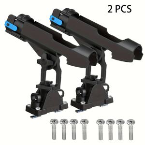 TEMU 보호 스트랩이 있는 플러스인노 낚시대 홀더 - 내구성이 뛰어난 스테인레스 스틸, 스크루와 워셔 포함, 보트 및 카약에 이상적, 낚시어와 야외 스포츠 팬에게 완벽한 낚시 액세서리, 낚시대 홀더|슬릭 블랙 피니시|스테인레스 스틸 구조, 낚시대 랙