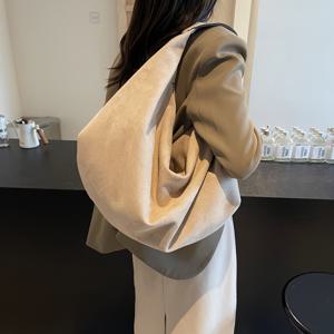 TEMU 1pc 대용량 단색 수피 토트 백, 여성용 캐주얼 호보 백, 지퍼 클로저, 패션 트렌드 한쪽 어깨 언더암 백, 폴리에스터 소재, 엣지 페인트 없음, 일상 사용에 이상적, 일상용 토트 백 | 스타일 | 내구성 있는 지퍼 클로저, 대용량 토트 백