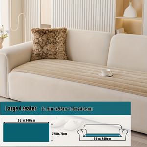 TEMU 부드러운 퀼트 소파 쿠션, 가을과 겨울에 따뜻함을 위한 두꺼운 보헤미아 폴리에스터 소파 커버, 애완동물 친화적, 세탁기 사용 가능, 2인용, 3인용 또는 4인용 소파에 적합, 수직 줄무늬가 있는 클래식 디자인, 100% 폴리에스터 원단, 거실용 소파|소파|쇼파커버|쿠션커버