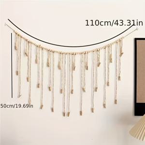 TEMU 스칸디나비아 스타일 홈데코, 30개의 클립이 달린 사진걸이 - 노르딕풍 수제 태피스트리 & 보헤미안식 벽장식 (할로윈/크리스마스용), 핸드메이드 이발사포함