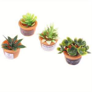 TEMU 1/12 스케일 미니어처 화분 장식용 그린 플랜트 - DIY 미니어처 가든/리빙룸 장식품 - 완벽한 선물|화분
