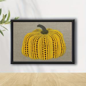 TEMU 1개 액자에 담긴 점선 노란 호박 캔버스 아트 - 검은 프레임의 현대적인 벽 장식, 걸기 준비 완료, 집, 사무실, 카페 또는 휴일 선물(어머니날, 졸업식, 부활절)에 적합한 다용도 벽 예술 | 재미있는 디자인 | 나무 액자, 벽 장식