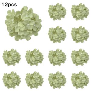 TEMU 12개 리얼리스틱 인조 수국 꽃다발 - 연두색 폴리에스터 플라워, 웨딩 센터피스/플로럴 월 장식용, 실내외 사용 가능, 무유지 관리 필요 없음, 결혼식/파티/휴일 장식에 완벽한 풍성한 화분, 날씨에 강한 소재, 홈 데코