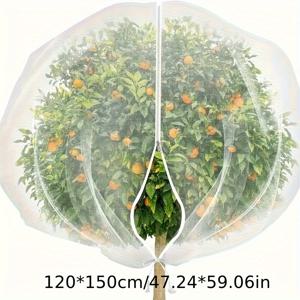 TEMU 과일 나무용 과일망, 새망, 사과 나무와 블루베리 덤불을 새, 해충, 사슴, 매미로부터 보호하는 지퍼와 끈이 있는 망커버 (사이즈)