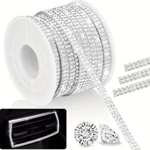 TEMU 1롤 - 초장형 16.4피트 자체접착식 수정석 가랜드, 반짝이는 유리다이아몬드처럼 이어지며 사진이 계속해서 비추여주는 웨딩/파티/의류/차량/신발용 DIY (화이트/핑크/컬러옵션)|웨딩슈즈