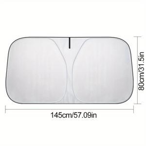 TEMU 접이식 티타늄 실버 자동차 앞유리 선바이저, 자외선 차단기, 자동차 전면 창문 선바이저, 주차용 선바이저 액세서리 UV 보호, 열 절연