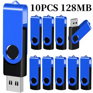 TEMU 10개의 하이 스피드 회전 메모리 스틱이 있는 128MB, 256MB, 512MB, 4GB, 16GB 용량의 텐 블루 USB 2.0 플래시 드라이브, 데스크탑 및 노트북 저장용으로 완벽하며 비즈니스 선물로 이상적입니다.