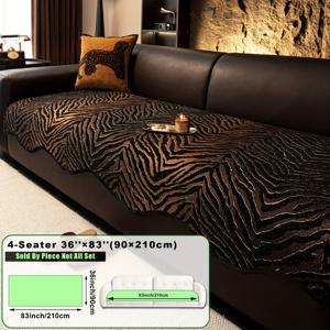 TEMU 1개 호랑이 웨이브 엣지 불규칙 소파 쿠션, 고급스러운 다크 톤 북유럽 스타일, 높은 무게의 스노우 벨벳 불규칙 소파 커버, 사계절 사용 가능 소파 가구 원피스 커버, 반려동물 친화적 미끄럼 방지 소파 시트 쿠션, 거실에 적합