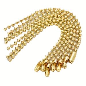 TEMU 2.4mm 3.93인치 골든 비즈 메탈 체인 커넥터 100개입, 강아지 태그 공예 및 주얼리 제작에 적합한 대량 비즈 체인 목걸이 팩