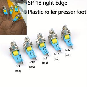 TEMU 5개입 새로운 플라스틱 엣지 가이드 롤러 프레스터 풋 SP-18 (0.6/0.5/0.3/0.2/0.1) 오른쪽 엣지 가이드 (칼 롤러 프레스터 풋 포함), 재봉틀 전용 전문 액세서리