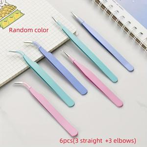 TEMU 마카롱 컬러 공예용 집게 6팩 | 스크랩북킹, 네일 아트 및 DIY 프로젝트를 위한 스테인리스 정밀 도구 | 혼합 색상(오렌지, 핑크, 퍼플, 블루, 옐로우)와 손잡이 팁으로 쉬운 다루기, 스크랩북 필수품 | 생동감 넘치는 도구 세트 | 고품질 금속