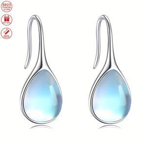 TEMU 925 순은으로 만든 여성 패션 물방울 달의 보석 귀걸이 세트 - 우아하고 섹시한 일상 착용 및 스터드 귀걸이 - 생일 선물