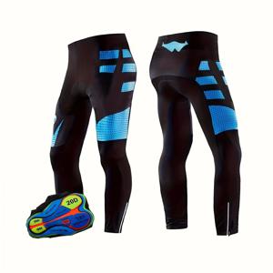 TEMU 남성용 사이클링 팬츠 - 슬림핏 타이트 워크아웃 팬츠, 풀 길이 커버리지, 통기성 좋은 아웃도어 및 스포츠웨어, 산악/봄 여름 가을 사용 가능