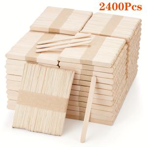 TEMU 팩당 400개, 800개, 1200개, 2400개의 팝시클 스틱, 길이 4.5인치, 자연 목재 스틱으로 다양한 공예 및 DIY 프로젝트에 적합 - 왁싱, , 제모용
