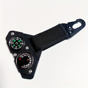 TEMU 나침반, 온도계, 모랄 배지를 특징으로 하는 아웃도어 장비 백팩용 펜던트, 도구 장식을 위한 몰리 액세서리 포함.
