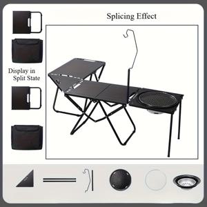 TEMU 새로운 야외 캠핑용 휴대 가능한 테이블, 접이식 + 무료 조립, 피크닉 및 바비큐에 완벽 호환, 가벼운 전체 캠핑 장비