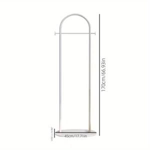 TEMU 골든 모던 프리스탠딩 옷걸이 - 침실 및 거실용 공간 절약형 수직 행거, 화이트 선반의 메탈 프레임, 쉬운 정리 위한 휴대용 디자인, 현대적인 장식 | 미니멀한 의류 랙, 옷 걸이|행거|거실장|스탠드옷걸이