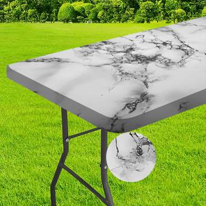 TEMU 상품명: 테이블 덮개 1개, 야외 테이블보, 안개 파열 대리석 디자인 테이블 커버, 폴리에스터 탄성 엣지 - 캠핑, 피크닉, 정원 파티에 적합, 생생한 색상, 피크닉 액세서리, 실내 및 실외 사용에 적합.