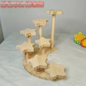 TEMU 원목 인형 별 모양 수납 랙, 진열 선반, 장식 스탠드, 꽃 받침대. 실용적이고 미적 감각이 뛰어나며 사용하기 편리합니다.