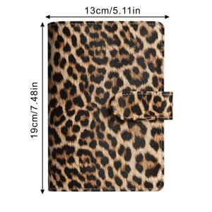 TEMU 자석 잠금 장치가 있는 A6 PU 가죽 6링 바인더 노트북 - 스타일리시한 프린트, 물방울 무늬 및 소 패턴, 캐시 예산 저장용 다색 옵션, 저널링 앨범 쉘 - 내구성 있고 휴대하기 쉬운 디자인|포카바인더