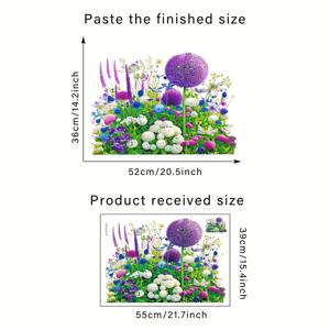 TEMU 1개 보라색 민들레 라벤더 꽃 창문 스티커 - 접착식 탈부착 PVC 데칼, 양면 가든 디자인 거실 침실 욕실 문 & 창문용, 16밀 두께 홈 데코, 라벤더 화장실 장식, 리얼리스틱 플라워 데칼, 선명한 컬러 프린트