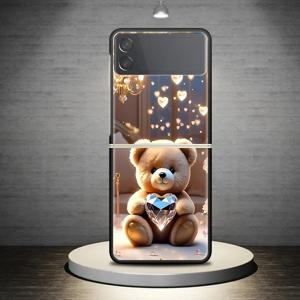 TEMU 삼성 갤럭시 Z 플립3, Z 플립4, Z 플립 5G, Z 플립5, Z 플립6용 리틀 베어 하드 쉘 케이스