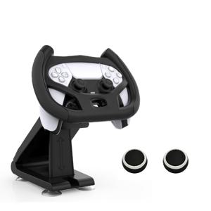 TEMU PS5 컨트롤러용 레이싱 휠 (두 손가락 그립 캡, 흡착식 베이스, 조절 가능한 홀더 포함), 게임 경험 향상 설계