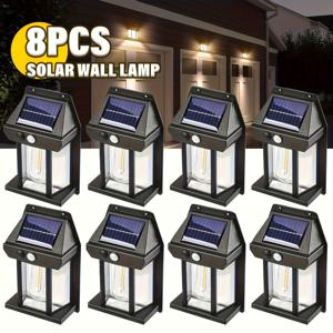 TEMU 8개 상업용 거리 태양광 벽 조명 (모션 센서 포함), IP44 실외 부문, 외부 벽 조명, 조명 제어 태양광 램프, 마당, 실외, 현관, 데크에 적합