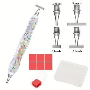 TEMU NEW 나사산 페인팅 도트 드릴 도구, 다용도 스테인리스 스틸 스크류 나사산 팁, 1개 레진 펜 + 4개 나사산 펜 팁 (보관 상자 포함) + 6개 접착제 (보관 상자 포함)