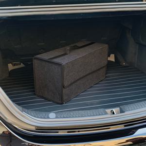 TEMU 차량용 넉넉하고 접이식 트렁크 정리함 1개. 튼튼한 재질로 제작되었으며, 내부 및 트렁크 수납을 위한 강화된 손잡이가 특징입니다.