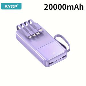 TEMU PD20W 고속 충전 기능이 있는 10000mAh 휴대용 보조 배터리. 내장된 충전 케이블 4개, LED 전원 디스플레이, 넥 스트랩이 특징이며 아이폰/ 스마트폰 및 디지털 장치에 적합합니다. 비상 백업 배터리 팩이며 선물용으로도 좋습니다.|보조배터리|보조배터리20000