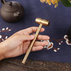 TEMU 1개 순수 황동 견고한 폭발 방지 망치 홈 데코 미니 홈 작은 망치 금속 실용 제품 다목적