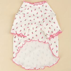 TEMU 플로럴 프린트 펫 스웨트셔츠, 봄/여름 패션 고양이와 강아지 의류|강아지옷