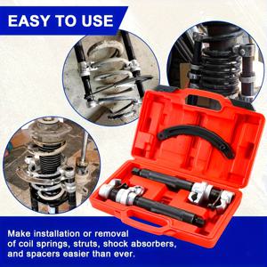 TEMU 1개 헤비 듀티 충격 흡수 스프링 압축기 & 제거 도구 - 클로 모양 핀서가 있는 수동 정비공 도구, 탄소강 구조