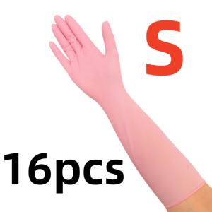 TEMU 16개입, 16인치 블루, 화이트, 핑크 엑스트라 롱 가정용 청소 장갑, 니트릴 소재, 주방 설거지, 욕실 일상 청소에 적합, 양손 사용 가능, 고급스러운 포장