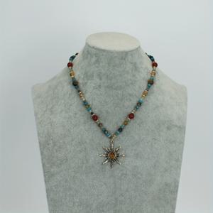 TEMU 1pc 초이크 빈티지 영감을 받은 펜던트 목걸이, 레진 및 모조 타이거 아이 - 