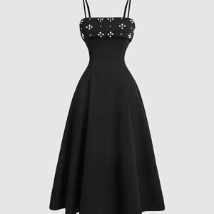 TEMU 우아하고 세련된 스파게티 멜빵 드레스|여름원피스