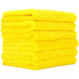 TEMU 노란색 마이크로화이버 건조 타월 - 자동차, 트럭, 보트용 초흡수성 500GSM 16x16인치, 주방용 고속건조 클리닝 천, 높은 흡수력 소재