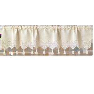 TEMU 카페 창문용 일본 레트로 스타일 패치워크 레이스 코바늘 뜨개질 태슬 테두리 커튼 1개, 로드 포켓 포함, 주방, 캐비닛, 거실, 침실 및 코티지 스타일 집의 작은 창문에 적합.