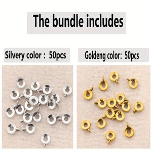TEMU 100개/50개 3구 커넥터, 행잉 라운드 스페이서 비즈 11mm 납작 타원형 루즈 간격 비즈 단일 행잉 불균일 표면 드릴 분산 비즈 장식|은목걸이