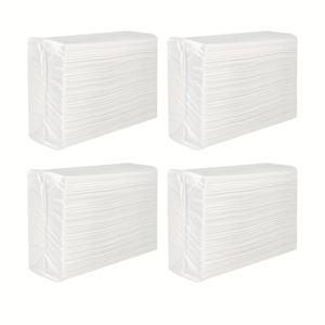 TEMU 호텔 화장실, 주방 타월, 화장실 건조지, 일회용 핸드 타월 등 상업용으로 사용되는 핸드 페이퍼 4개 팩 (각 팩 100매 포함)|화장지