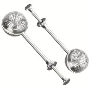 TEMU 2/3개 304 스테인리스 티 스트레이너 세트, 추출용 확장형 차 분리기 포함 푸시-인 템포트 인퓨저, 사무실 및 레스토랑 사용에 적합한 베이킹 파우더 체|유청분리기