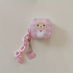 TEMU 애플 에어팟 4 호환 캣 이지 베어 케이스, 제2세대 및 제3세대용 뉴 에어팟 프로 보호 커버