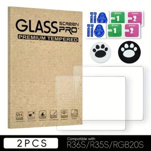 TEMU 3.5인치 레트로 미니 콘솔용 강화 유리 액정 보호 필름 4개/5개/6개/7개입 | R36S, R35S, RG35XX PLUS, RG353V, RG353VS 호환 | 고화질, 높은 투명도, 부드러운 표면, 방진, 스크래치 방지, 충격 방지