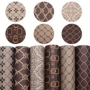 TEMU 기하학적, 체크, 플로럴 프린트가 특징인 레트로 스타일 인조 가죽 시트 6개 세트. 부드러운 질감의 귀걸이, 머리 리본, 파우치, 지갑 및 기타 프로젝트 제작에 이상적입니다.