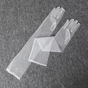 TEMU 55Cm 쉬폰 단색 얼굴 브라이덜 웨딩 드레스, 오페라 연회 행사, 사진 촬영, 발리 장갑