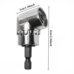 TEMU 전기 드라이버 및 드릴용 1개 90° 코너 벤딩 비트 - 조절 가능한 역회전, 육각 샹크, 좁은 공간에서 부드러운 베어링 & 인체공학적 그립, 정밀한 조임, 컴팩트 디자인의 메탈릭 마감, 내구성 있는 구조, 접근하기 어려운 고정부위용, 고품질 도구, 집 수리