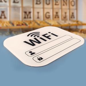 TEMU 2D 플랫, 2D 플랫 1개, 아크릴 WiFi 정보 표지판, 양면 테이프 포함, 자가 설치 가능, 호텔, 카페, 쇼핑몰, 사무실, 가정용 WiFi 네트워크 안내 표지판, 2D 플랫
